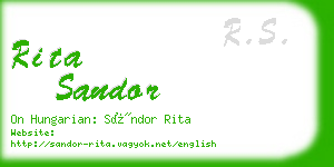 rita sandor business card